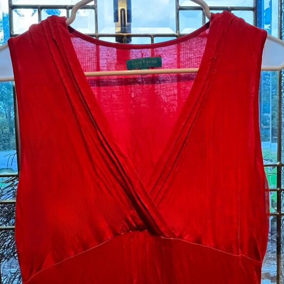 CABLE & GAUGE Super Soft Red Orange Sleeveless Ruched Tank Top Size Small - Picture 2 of 8